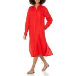Vestidos rojos de lino de lino tallas grandes informales talla 3XL para mujer 