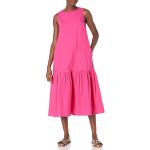 Vestidos informales rosas de popelín tallas grandes sin mangas informales talla 4XL para mujer 