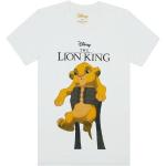 Camisetas blancas de algodón de manga corta El rey león Simba manga corta con cuello redondo con logo talla L para mujer 