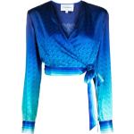 Blusas azules de seda de manga larga rebajadas manga larga Casablanca talla M para mujer 
