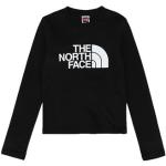Camisetas negras de algodón de manga larga infantiles rebajadas con logo The North Face para niña 