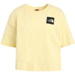 Camisetas amarillas de algodón de manga corta manga corta con cuello redondo de punto The North Face talla L para mujer 