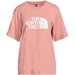 Camisetas rosas de algodón de manga corta manga corta con cuello redondo de punto The North Face talla XS para mujer 