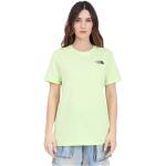 Camisetas verdes de algodón de manga corta rebajadas manga corta informales con logo The North Face Redbox talla M para mujer 