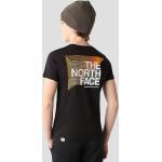 Camisetas negras de algodón de algodón infantiles con logo The North Face para niño 