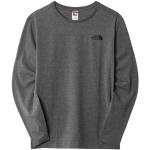 Camisetas estampada grises manga larga con cuello redondo con logo The North Face talla L para hombre 