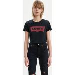 Camisetas negras de algodón de manga corta tallas grandes con cuello redondo con logo LEVI´S The Perfect talla XS para mujer 