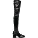 Botas altas negras de poliuretano rebajadas con tacón cuadrado con tacón de 7 a 9cm con logo Courrèges talla 38 para mujer 