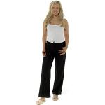 Pantalones negros de lino de lino de verano talla 3XL para mujer 