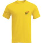 Camisetas amarillas de algodón de manga corta manga corta con logo talla XL 