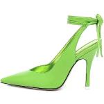 Zapatos destalonados verdes de goma de verano acolchados talla 34 para mujer 