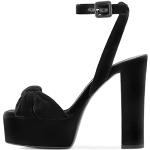 Sandalias negras de goma con plataforma de punta abierta sexy talla 34 para mujer 