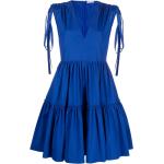 Vestidos azules de algodón de fiesta rebajados REDValentino fruncido talla XL para mujer 
