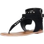Sandalias negras de piel de tiras acolchadas con tachuelas talla 40 para mujer 