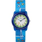 Relojes azules de tela de pulsera impermeables analógicos con correa de tela Timex para mujer 
