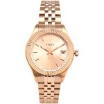 Relojes dorados de acero inoxidable de pulsera con logo Timex para mujer 