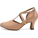 Zapatos beige de goma de baile latino formales acolchados talla 36 para mujer 