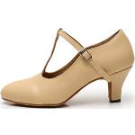Zapatos beige de goma de baile latino formales acolchados talla 39 para mujer 