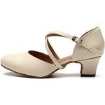 Zapatos beige de goma de baile latino formales acolchados talla 34 para mujer 