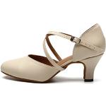 Zapatos beige de goma de baile latino formales acolchados talla 36 para mujer 