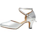 Zapatos plateado de goma de baile latino formales acolchados talla 37 para mujer 