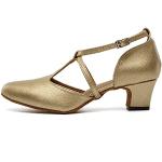 Zapatos dorados de goma de baile latino formales acolchados talla 38 para mujer 