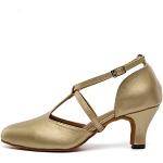 Zapatos dorados de goma de baile latino formales acolchados talla 42 para mujer 