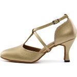 Zapatos dorados de goma de baile latino formales acolchados talla 40 para mujer 