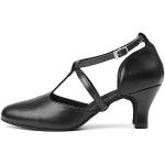 Zapatos negros de goma de baile latino formales acolchados talla 35 para mujer 