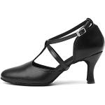 Zapatos negros de goma de baile latino formales acolchados talla 35 para mujer 