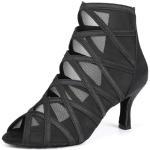 TINRYMX Zapatos de Baile Latino Mujer Profesional de salón Tango Salsa Zapatos de Baile,L445-negro-7.5CM,37 EU
