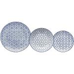 Sets de platos turquesas de porcelana aptos para microondas Tognana en pack de 18 piezas para 6 personas 