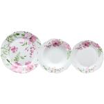 Vajillas rosas de porcelana aptas para lavavajillas Tognana 21 cm de diámetro en pack de 18 piezas 