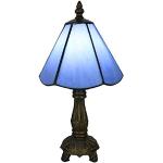 Lámparas azules de vidrio de mesa vintage 