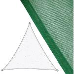 Toldo vela de sombreo triangular verde de fibras HDPE de 500x500x500 cm