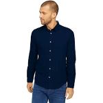 TOM TAILOR Hombre Camisa Slim Fit con estructura 1023881, 10302 - Dark Blue, XXL
