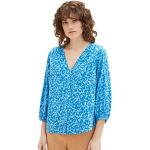 Blusas estampadas azules para ceremonia con escote V informales Tom Tailor talla XL para mujer 