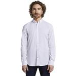 TOM TAILOR 1008320 Camisa Slim Fit de Algodón para Hombre, Blanco (20000 - White), 3XL