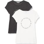 Camisetas estampada grises de denim con cuello redondo de punto Tom Tailor Denim talla XS para mujer 