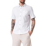 Camisas blancas de algodón de lino  tallas grandes manga corta con cuello kent informales Tom Tailor talla 3XL para hombre 