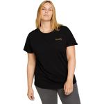 Camisetas orgánicas negras de algodón de manga corta manga corta con cuello redondo Tom Tailor con bordado talla 5XL de materiales sostenibles para mujer 