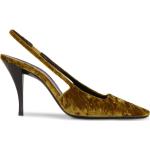 Zapatos amarillos de terciopelo de tacón con logo Saint Laurent Paris talla 37 para mujer 