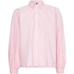 Camisas orgánicas rosas de algodón rebajadas con logo Tommy Hilfiger Sport talla L de materiales sostenibles para mujer 