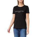 Camisetas negras de algodón de manga corta rebajadas tallas grandes manga corta con cuello redondo Tommy Hilfiger Sport talla XXL de materiales sostenibles para mujer 