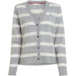 Jerséis grises de lana de punto rebajados con escote V de punto Tommy Hilfiger Sport talla XL para mujer 