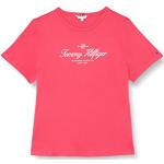 Camisetas rosas de algodón de manga corta manga corta con cuello redondo Tommy Hilfiger Sport talla 5XL de materiales sostenibles para mujer 