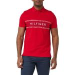 Polos rojos de algodón de manga corta manga corta con logo Tommy Hilfiger Sport talla S de materiales sostenibles para hombre 