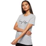 Camisetas orgánicas grises de manga corta rebajadas con cuello redondo Tommy Hilfiger Sport talla L de materiales sostenibles para mujer 