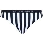 Bragas de bikini azules de poliester rebajadas con rayas Tommy Hilfiger Sport talla XS de materiales sostenibles para mujer 