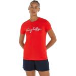 Camisetas rojas de algodón de manga corta tallas grandes manga corta de punto Tommy Hilfiger Signature talla XXL para mujer 